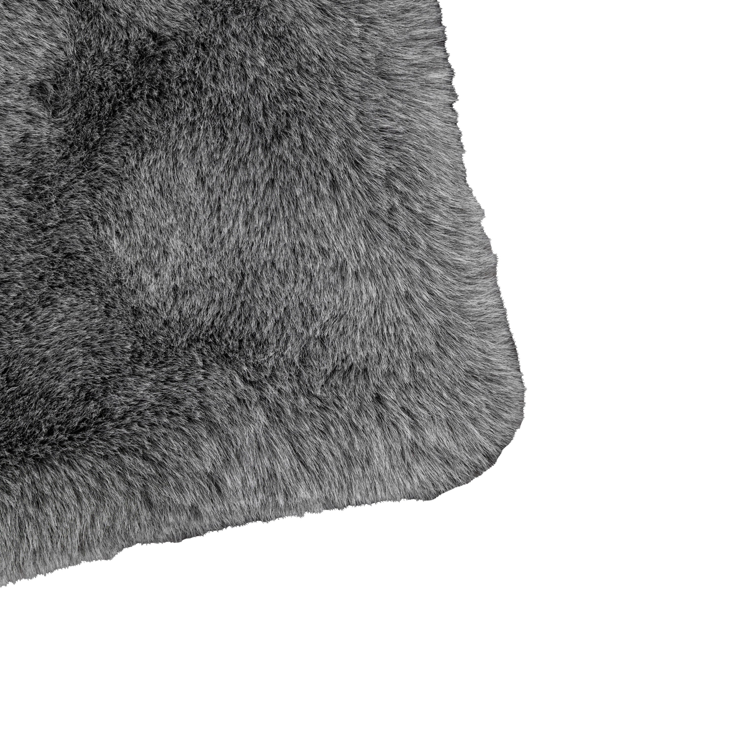 Bernard Smoke Grey Faux Fur Throw